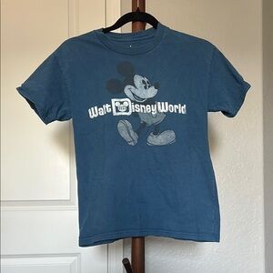 Unisex Youth Walt Disney World Blue Mickey Mouse T-Shirt Size Large |A198